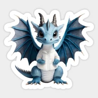 Cute Blue Ice Baby Dragon Sticker